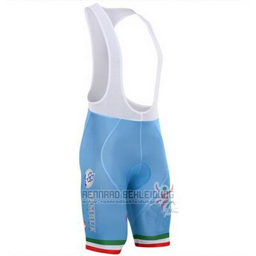 2016 Fahrradbekleidung Astana Italien Blau und Grun Trikot Kurzarm und Tragerhose